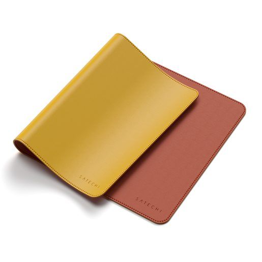 Коврик Satechi Dual Side ECO-Leather Deskmate, желтый/оранжевый