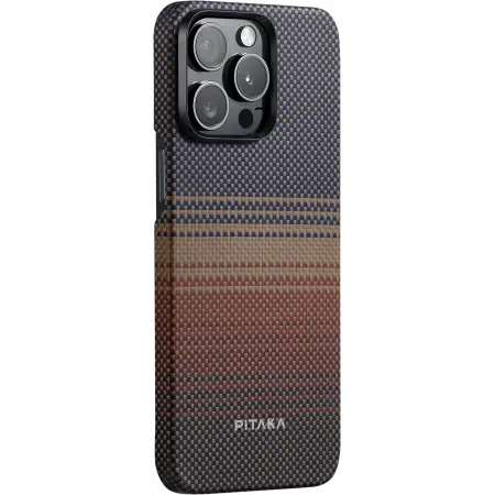 Чехол Pitaka Fusion Weaving MagEZ Case 4 для iPhone 15 Pro Max, фиолетовый/оранжевый