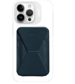 Бумажник из экокожи с подставкой и поддержкой MagSafe MOFT Snap-on Phone Stand & Wallet, синий