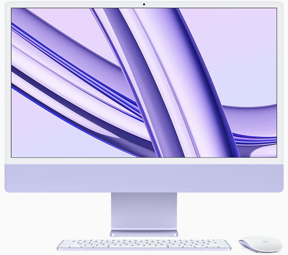 Моноблок Apple iMac 24" Retina 4,5K, M3 (8C CPU, 10C GPU, 2023), 8 ГБ, 512 ГБ SSD, фиолетовый