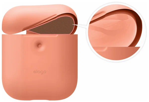 Чехол Elago Silicone case для AirPods 2, персиковый