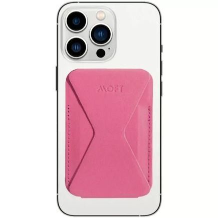Бумажник из экокожи с подставкой и поддержкой MagSafe MOFT Snap-on Phone Stand & Wallet, розовый