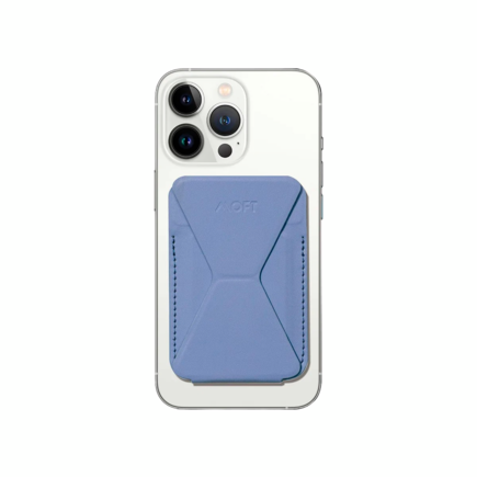 Бумажник из экокожи с подставкой и поддержкой MagSafe MOFT Snap-on Phone Stand & Wallet, фиолетовый