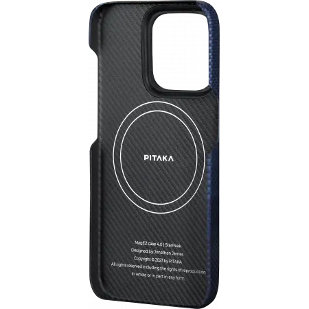 Чехол Pitaka Fusion Weaving MagEZ Case 4 для iPhone 15 Pro Max, синий