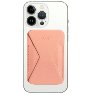 Бумажник из экокожи с подставкой и поддержкой MagSafe MOFT Snap-on Phone Stand & Wallet, нюдовый