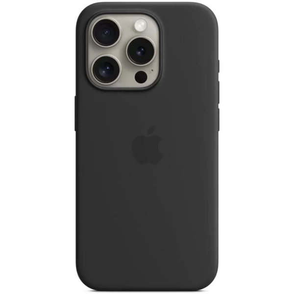 Чехол силиконовый MagSafe iPhone 15 Pro, черный