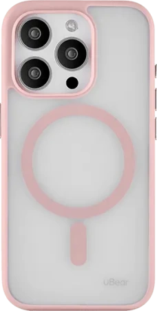 Чехол защитный uBear Cloud Mag Case, iPhone 15 Pro, MagSafe, розовый
