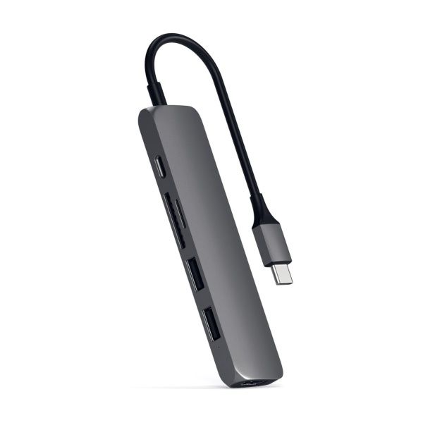 USB-C адаптер Satechi Type-C Slim Multiport Adapter V2, серый космос