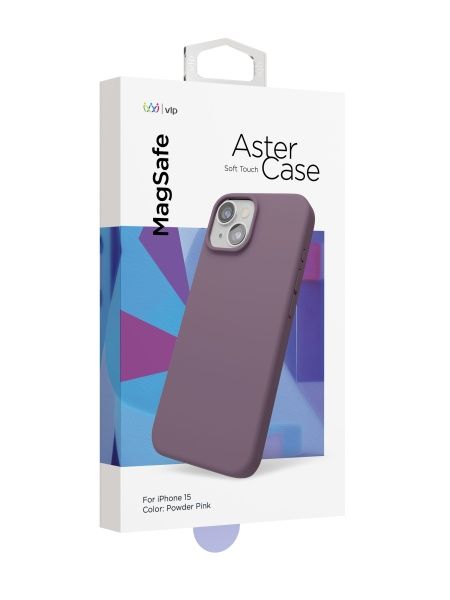 Чехол "vlp" Aster case with MagSafe для iPhone 15, пудровый