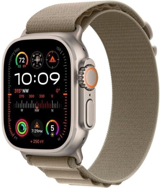 Apple Watch Ultra 2 49 мм, ремешок Alpine  оливкового цвета, размер L