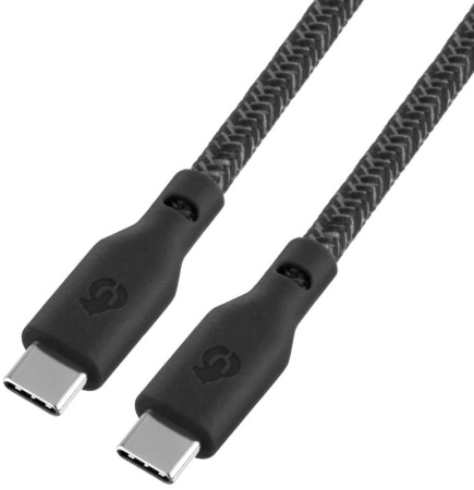 Кабель зарядный uBear Trend Cable USB-C/USB-C 2.4м, 140W, черный