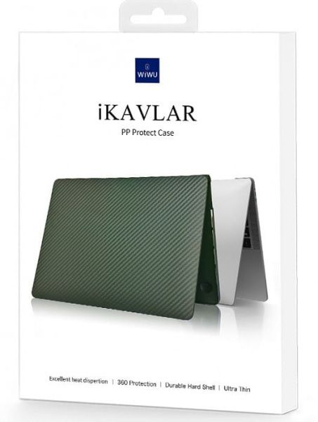 Чехол накладка пластиковая WIWU ikavlar MacBook Hard Case Pro 14", зеленый