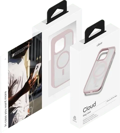 Чехол защитный uBear Cloud Mag Case, iPhone 15 Pro Max, MagSafe, розовый