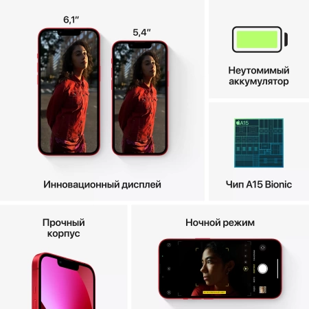 Apple iPhone 13 128 ГБ, красный