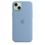 Чехол силиконовый MagSafe iPhone 15, голубой