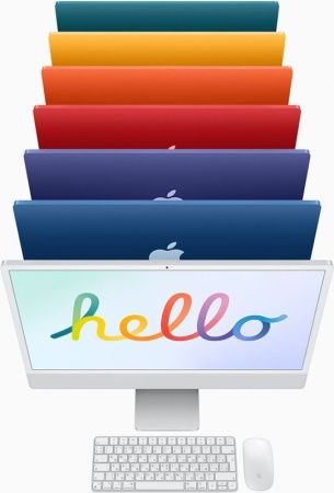 Моноблок Apple iMac 24" Retina 4,5K, M1 (8-core GPU), 8 ГБ, 256 ГБ (Z12S000BK), желтый