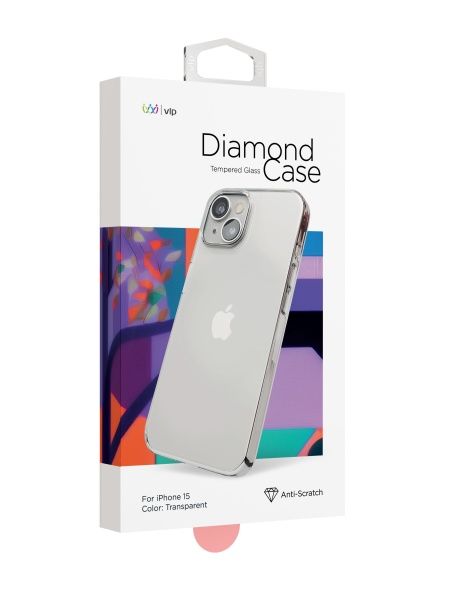 Чехол "vlp" Diamond case для iPhone 15, прозрачный