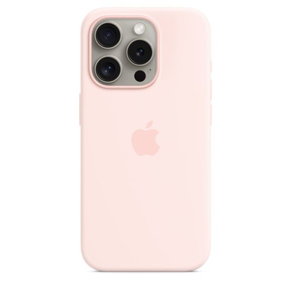 Чехол силиконовый MagSafe iPhone 15 Pro, розовый