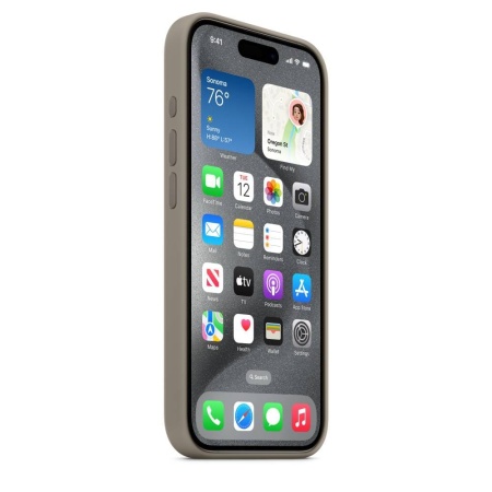 Чехол оригинальный силиконовый MagSafe iPhone 15 Pro Max, натуральный титан