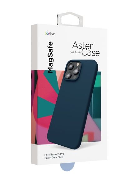 Чехол "vlp" Aster case для iPhone 15 Pro, темно-синий