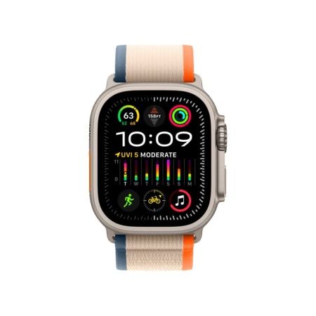 Apple Watch Ultra 2 49 мм, ремешок Trail оранжевого/бежевого цвета, размер S/M