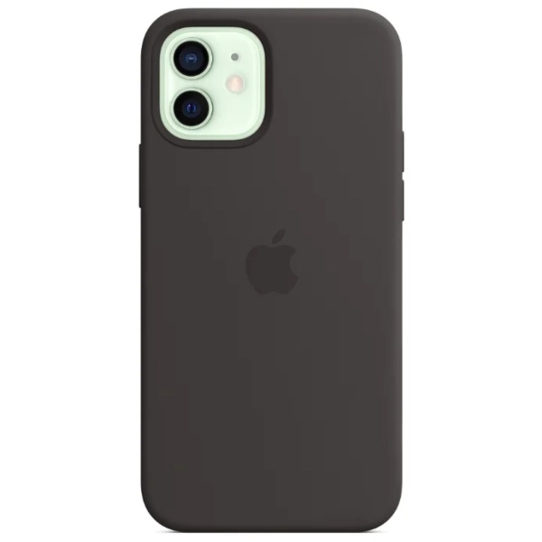 Чехол силиконовый MagSafe iPhone 12/12 Pro, чёрный