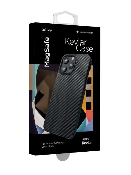 Чехол "vlp" Kevlar case with MagSafe для iPhone 15 Pro Max, черный