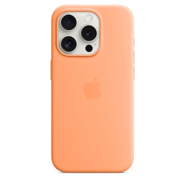 Чехол силиконовый MagSafe iPhone 15 Pro Max, оранжевый