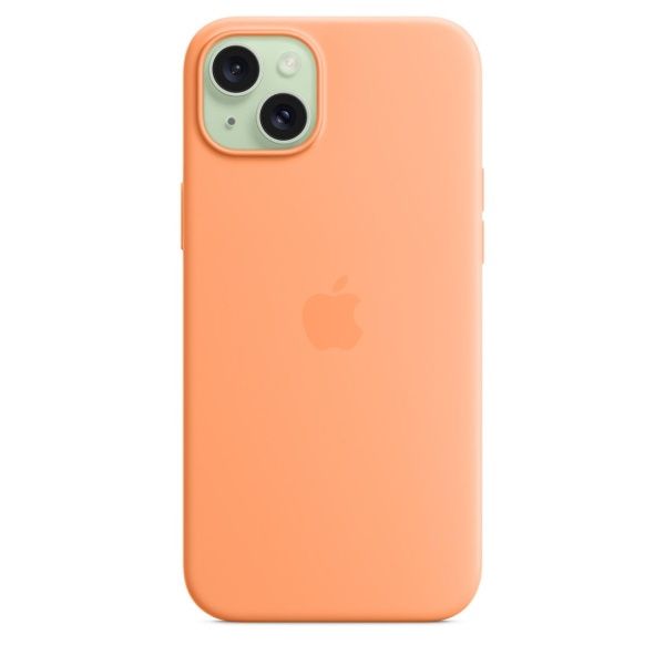 Чехол силиконовый MagSafe iPhone 15, оранжевый