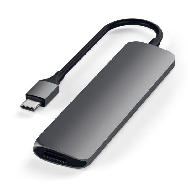 USB-C адаптер Satechi Type-C Slim Multiport Adapter V2, серый космос