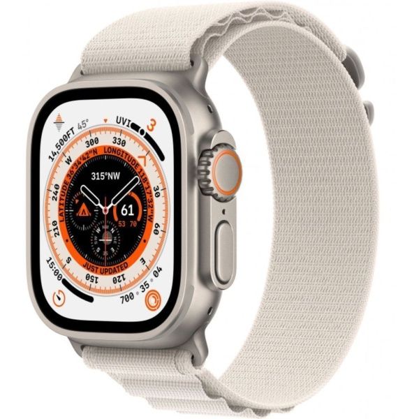 Apple Watch Ultra 49 мм, ремешок Alpine цвета «сияющая звезда», размер M
