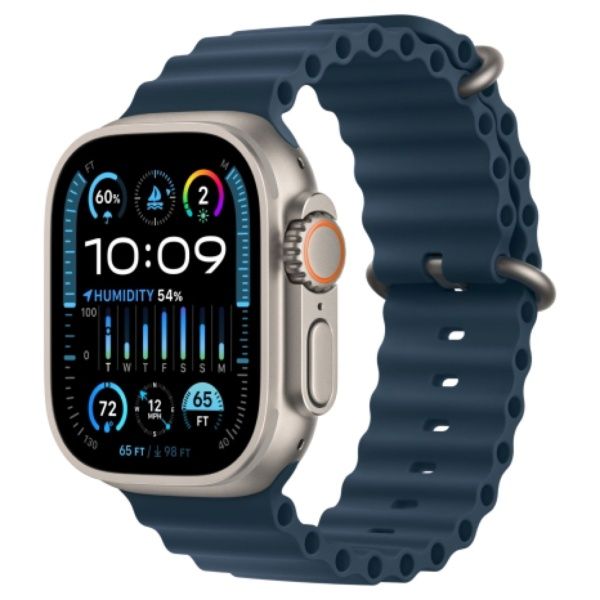 Apple Watch Ultra 2 49 мм, ремешок Ocean синего цвета