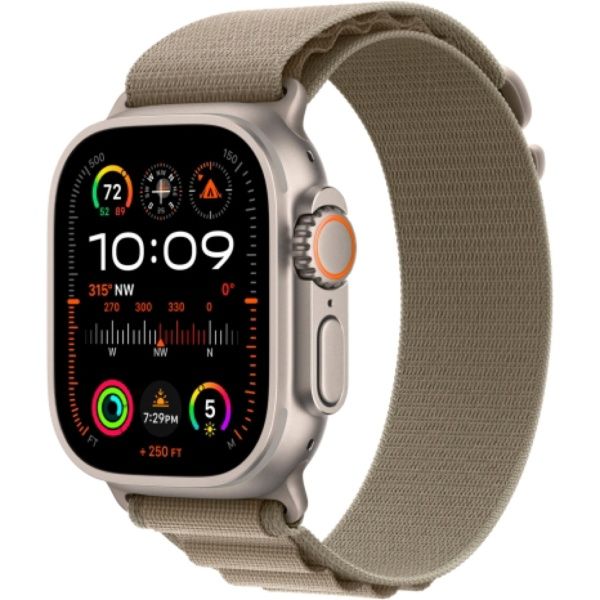 Apple Watch Ultra 2 49 мм, ремешок Alpine  оливкового цвета, размер L