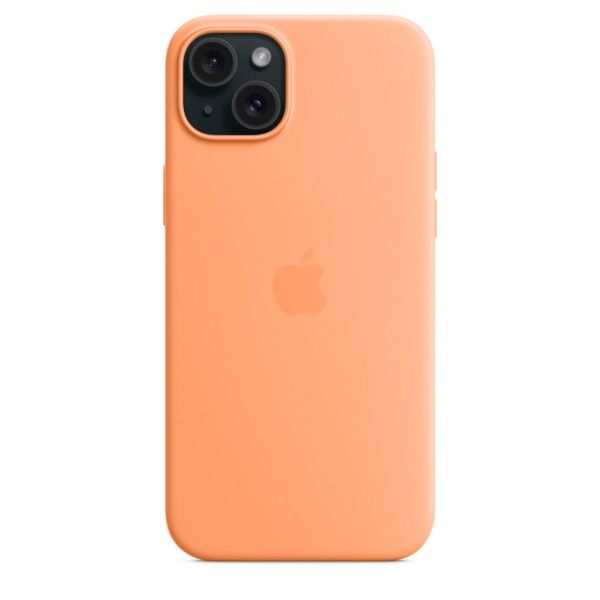 Чехол силиконовый MagSafe iPhone 15, оранжевый