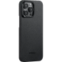 Чехол Pitaka MagEZ Case 4 для iPhone 15 Pro Max 600D черно-серый, тонкое плетение