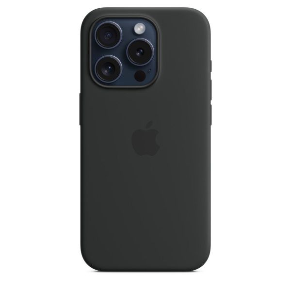 Чехол силиконовый MagSafe iPhone 15 Pro Max, черный