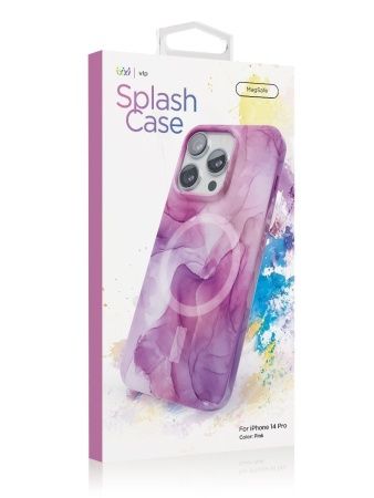 Чехол защитный “vlp” Splash case с MagSafe для iPhone 14 Pro, розовый