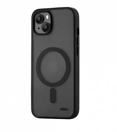 Чехол защитный uBear Cloud Mag Case, iPhone 15, MagSafe, усиленный, черный
