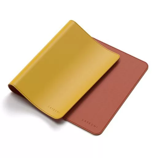 Коврик Satechi Dual Side ECO-Leather Deskmate, желтый/оранжевый