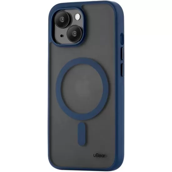 Чехол защитный uBear Cloud Mag Case, iPhone 15, MagSafe, усиленный, синий