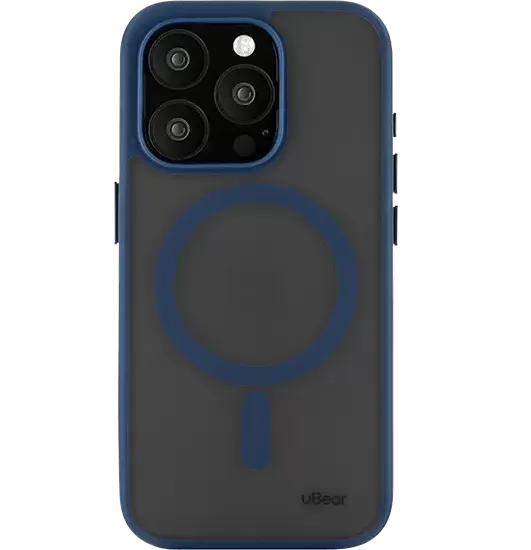 Чехол защитный uBear Cloud Mag Case, iPhone 15 Pro, MagSafe, синий