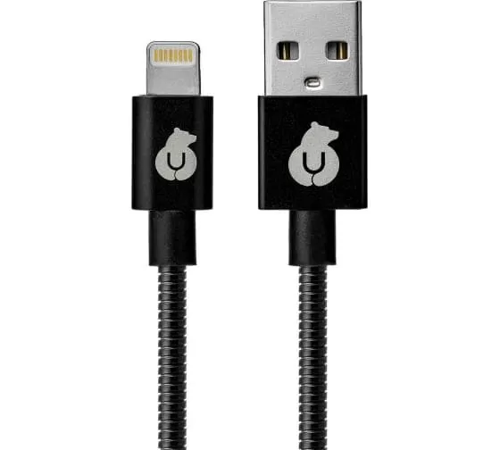 Зарядный провод uBear Force Metal USB - Lightning 1.2м, черный
